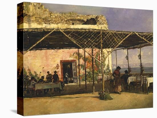 Tavern in Posillipo, Naples, 1886-Vincenzo Migliaro-Stretched Canvas
