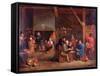 Tavern Interior with Card Players-Victor Mahu-Framed Stretched Canvas