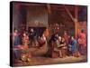 Tavern Interior with Card Players-Victor Mahu-Stretched Canvas