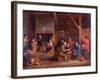 Tavern Interior with Card Players-Victor Mahu-Framed Giclee Print