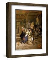 Tavern Interior with Card Players-Jan Havicksz. Steen-Framed Giclee Print