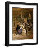 Tavern Interior with Card Players-Jan Havicksz. Steen-Framed Giclee Print