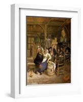 Tavern Interior with Card Players-Jan Havicksz. Steen-Framed Giclee Print