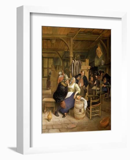 Tavern Interior with Card Players-Jan Havicksz. Steen-Framed Giclee Print