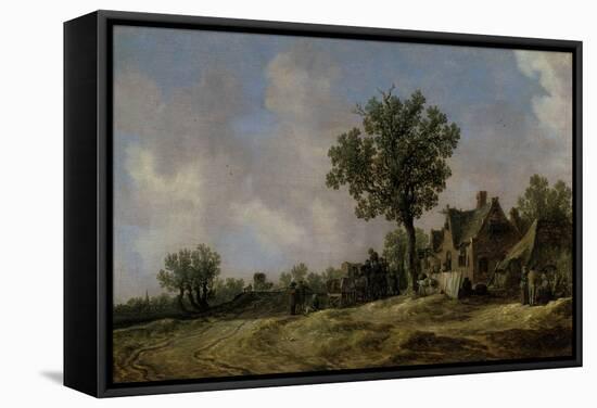 Tavern on a Country Road, 1620-Jan Van Goyen-Framed Stretched Canvas