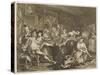 Tavern Scene Illustration to the Rakes Progress-William Hogarth-Stretched Canvas