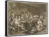 Tavern Scene Illustration to the Rakes Progress-William Hogarth-Framed Stretched Canvas