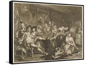 Tavern Scene Illustration to the Rakes Progress-William Hogarth-Framed Stretched Canvas