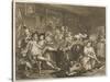 Tavern Scene Illustration to the Rakes Progress-William Hogarth-Stretched Canvas