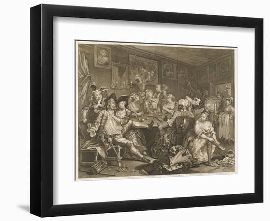 Tavern Scene Illustration to the Rakes Progress-William Hogarth-Framed Art Print