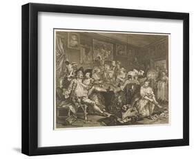 Tavern Scene Illustration to the Rakes Progress-William Hogarth-Framed Art Print