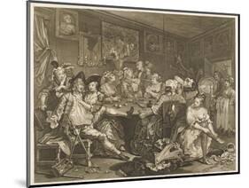 Tavern Scene Illustration to the Rakes Progress-William Hogarth-Mounted Art Print