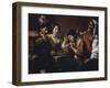 Tavern Showing Musicians and Drinkers, Circa 1625-Valentin de Boulogne-Framed Giclee Print