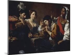 Tavern Showing Musicians and Drinkers, Circa 1625-Valentin de Boulogne-Mounted Giclee Print