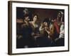 Tavern Showing Musicians and Drinkers, Circa 1625-Valentin de Boulogne-Framed Giclee Print