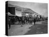 Taverns and Wagons in Western American Town-null-Stretched Canvas