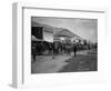 Taverns and Wagons in Western American Town-null-Framed Photographic Print