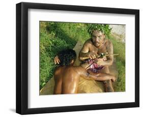 Tavita Manea, Tattooer, Moorea, Society Islands, French Polynesia, South Pacific Islands, Pacific-Sylvain Grandadam-Framed Photographic Print
