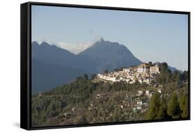 Tawang Buddhist Monastery, Himalayan Hills Beyond, Tawang, Arunachal Pradesh, India, Asia-Annie Owen-Framed Stretched Canvas