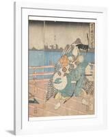 Tawara No Tota Defeating the Centipede, 1850-51-Utagawa Kunimaro-Framed Giclee Print