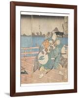 Tawara No Tota Defeating the Centipede, 1850-51-Utagawa Kunimaro-Framed Giclee Print