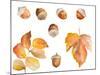 Tawny Autumn Leaves and Acorns-Lanie Loreth-Mounted Art Print