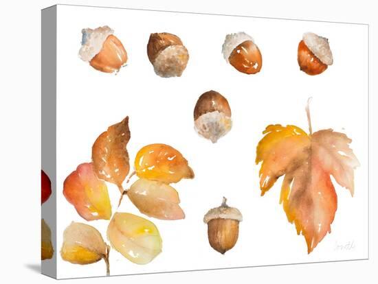 Tawny Autumn Leaves and Acorns-Lanie Loreth-Stretched Canvas