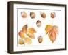 Tawny Autumn Leaves and Acorns-Lanie Loreth-Framed Art Print