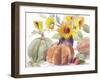 Tawny Sunflowers and Pumpkins-Lanie Loreth-Framed Art Print