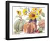 Tawny Sunflowers and Pumpkins-Lanie Loreth-Framed Art Print