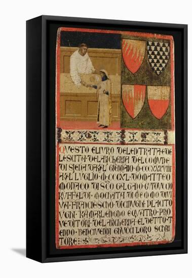 Tax Collector with Taxpayer, 1340-Ambrogio Lorenzetti-Framed Stretched Canvas
