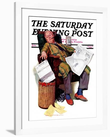 "Tax Deadline," Saturday Evening Post Cover, March 19, 1938-John Newton Howitt-Framed Giclee Print