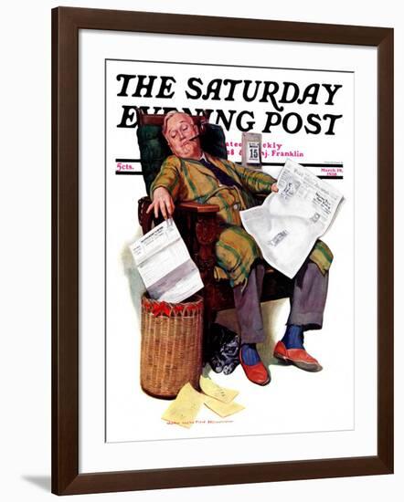 "Tax Deadline," Saturday Evening Post Cover, March 19, 1938-John Newton Howitt-Framed Giclee Print