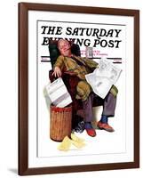 "Tax Deadline," Saturday Evening Post Cover, March 19, 1938-John Newton Howitt-Framed Giclee Print