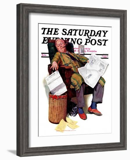 "Tax Deadline," Saturday Evening Post Cover, March 19, 1938-John Newton Howitt-Framed Giclee Print