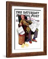 "Tax Deadline," Saturday Evening Post Cover, March 19, 1938-John Newton Howitt-Framed Giclee Print