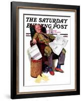 "Tax Deadline," Saturday Evening Post Cover, March 19, 1938-John Newton Howitt-Framed Giclee Print