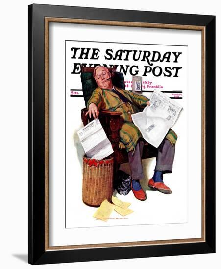 "Tax Deadline," Saturday Evening Post Cover, March 19, 1938-John Newton Howitt-Framed Giclee Print