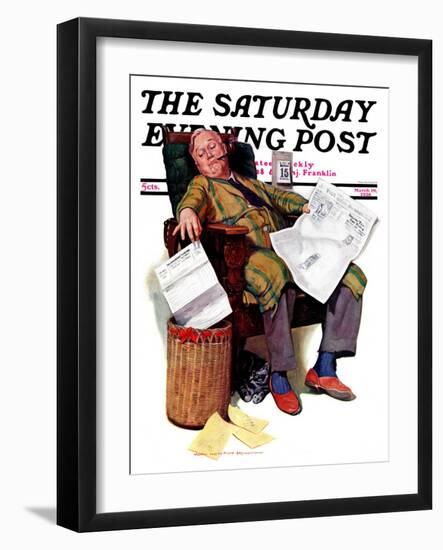 "Tax Deadline," Saturday Evening Post Cover, March 19, 1938-John Newton Howitt-Framed Giclee Print