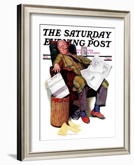 "Tax Deadline," Saturday Evening Post Cover, March 19, 1938-John Newton Howitt-Framed Giclee Print