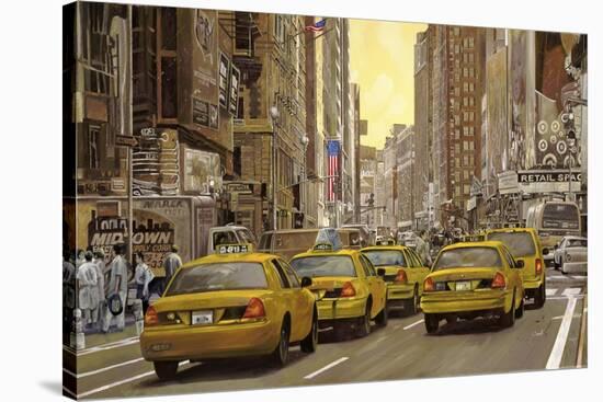 Taxi a New York-Guido Borelli-Stretched Canvas