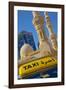 Taxi and Mosque, Abu Dhabi, United Arab Emirates, Middle East-Frank Fell-Framed Photographic Print