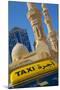 Taxi and Mosque, Abu Dhabi, United Arab Emirates, Middle East-Frank Fell-Mounted Photographic Print