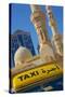 Taxi and Mosque, Abu Dhabi, United Arab Emirates, Middle East-Frank Fell-Stretched Canvas