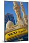 Taxi and Mosque, Abu Dhabi, United Arab Emirates, Middle East-Frank Fell-Mounted Photographic Print