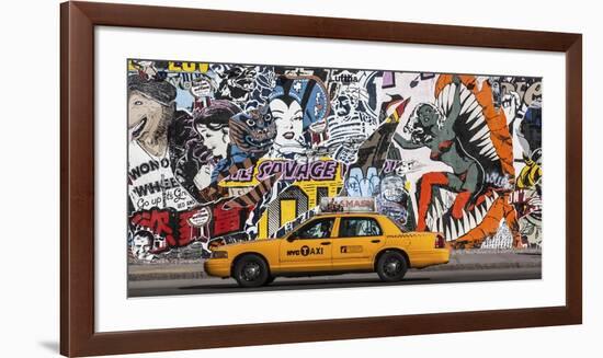 Taxi and mural painting in Soho, NYC-Michel Setboun-Framed Giclee Print