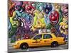 Taxi and mural painting in Soho, NYC-Michel Setboun-Mounted Giclee Print