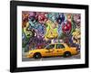 Taxi and mural painting in Soho, NYC-Michel Setboun-Framed Giclee Print