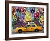 Taxi and mural painting in Soho, NYC-Michel Setboun-Framed Giclee Print