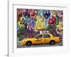 Taxi and mural painting in Soho, NYC-Michel Setboun-Framed Giclee Print